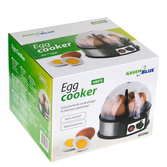 Green Blue Egg Cooker 7 Egg Capacity 400W Silver