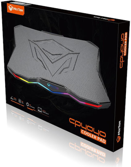 Meetion MT-CP4040 Cooling Pad για Laptop έως 17" με Φωτισμό Πολύχρωμο