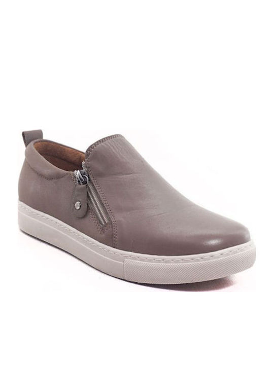 Γυναικείο Δερμάτινο Ανατομικό Slip On Μοκασίνι Λάστιχο & Φερμουάρ – Safe Step 23841