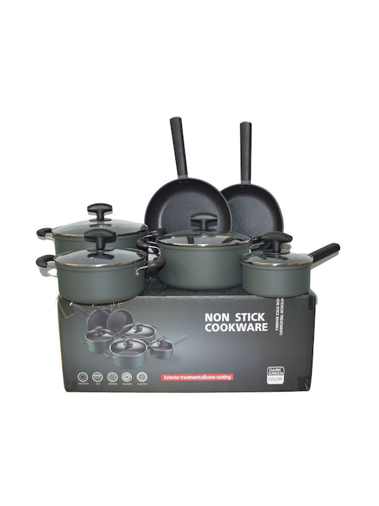 Dream House Pots Set of Stainless Steel with Non-stick Coating 10pcs