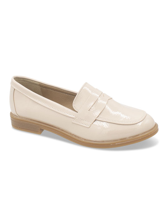 Tsouderos Shoes Women's Moccasins in Beige Color