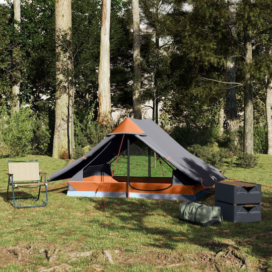 vidaXL Σκηνή Camping Γκρι για 2 Άτομα 225x136x133εκ.