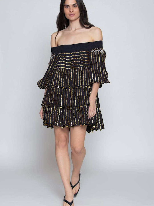 Las Noches Ibiza Formentera Dress Black/Gold