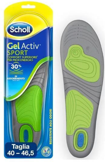 Scholl Gel Activ Sport Ανατομικοί Πάτοι Παπουτσιών Κατά των Οσμών για Άντρες 1τμχ