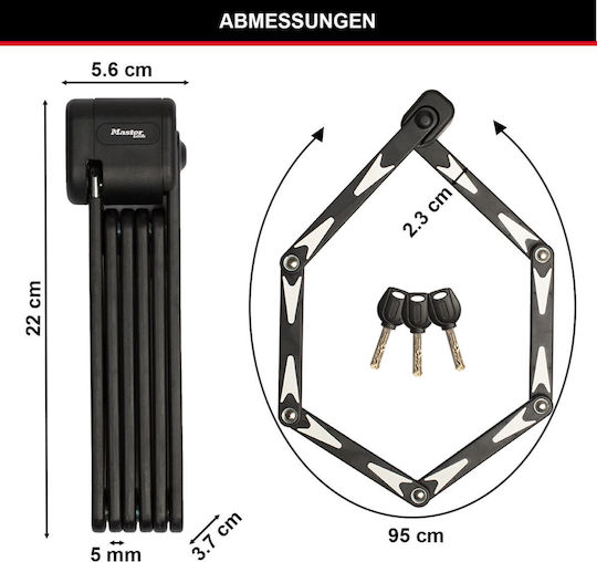Master Lock mit Schlüssel Schwarz