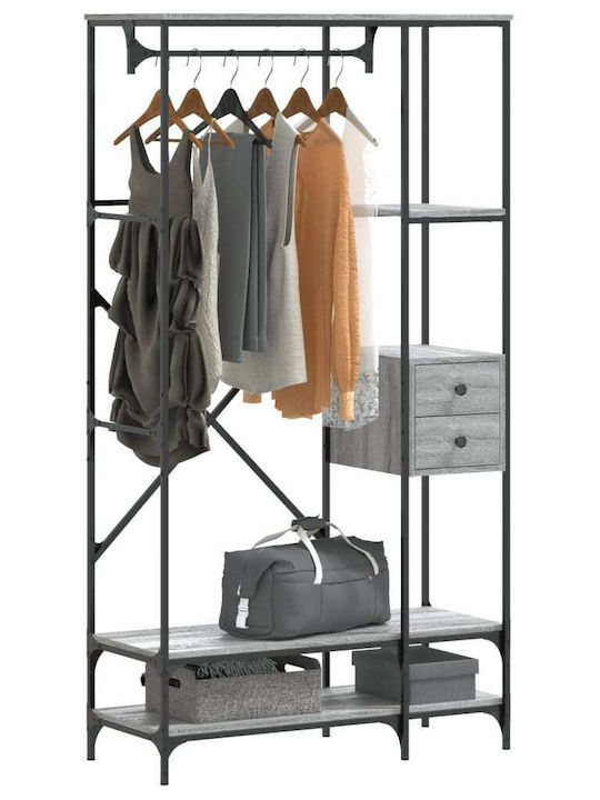 vidaXL Floor Garment Rack made of Wood Gray 97x40x180cm