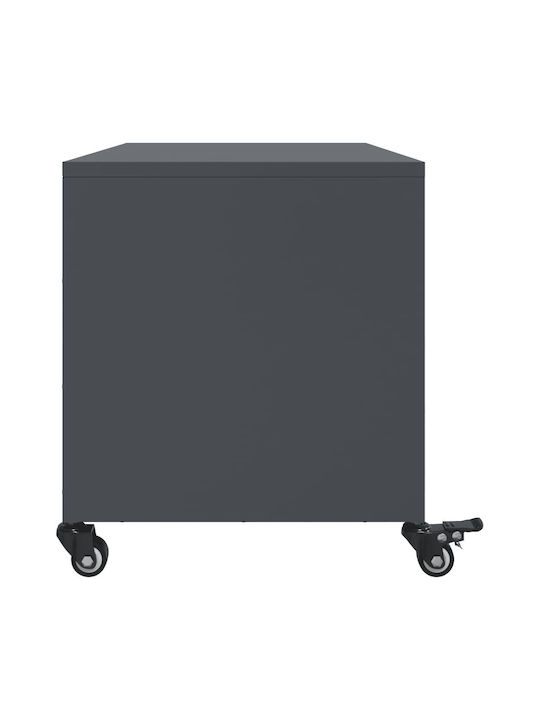 Stand TV Metalic Cu Roți Antracit L68xA39xÎ43.5cm
