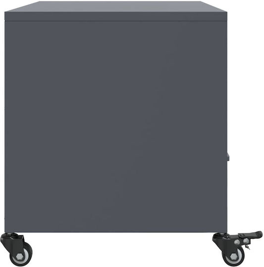 TV-Ständer Aus Metall Mit Rädern Anthrazit M68xT39xH43,5cm