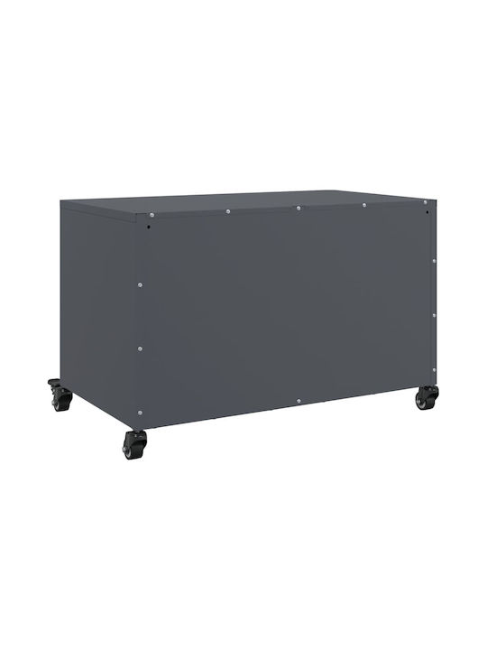 Stand TV Metalic Cu Roți Antracit L68xA39xÎ43.5cm