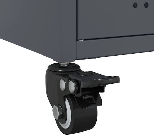 TV-Ständer Aus Metall Mit Rädern Anthrazit M68xT39xH43,5cm