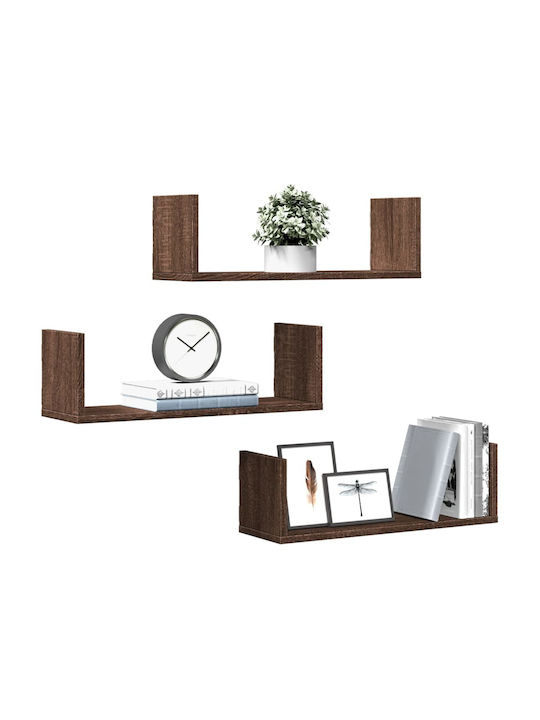 Wall Shelves Brown 3 Pieces 58x18x18 cm