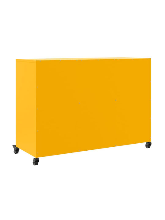 Office Storage Metal Cabinet Μουσταρδί, Κίτρινο L100.5xW39xH72cm