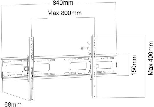 Maclean Energy MC-422 Wall TV Mount up to 100" Black