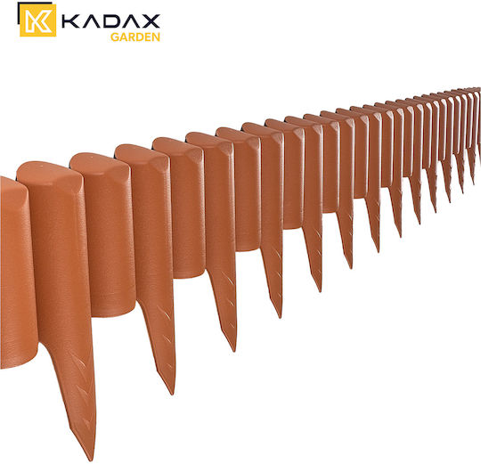 Kadax Garden Edging Border Fence 2.5m Lawn Edging Terracotta Plastic