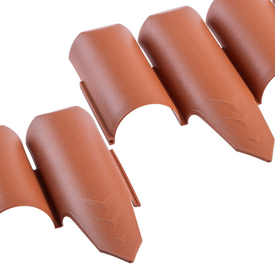 Kadax Garden Edging Border Fence 2.5m Lawn Edging Terracotta Plastic