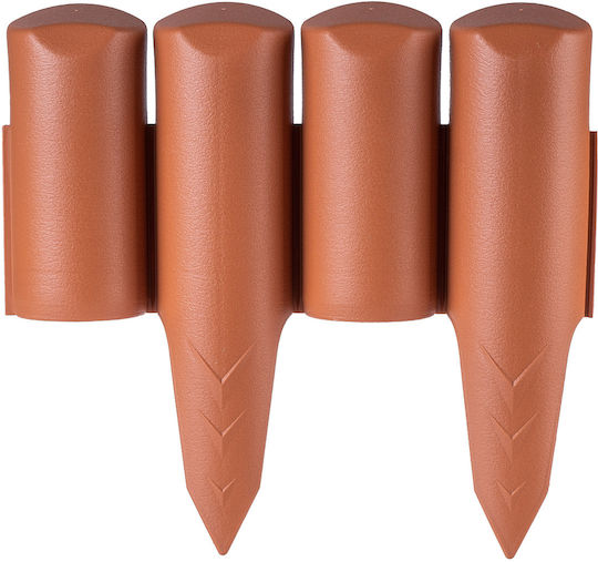 Kadax Garden Edging Border Fence 2.5m Lawn Edging Terracotta Plastic