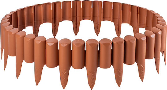 Kadax Garden Edging Border Fence 2.5m Lawn Edging Terracotta Plastic