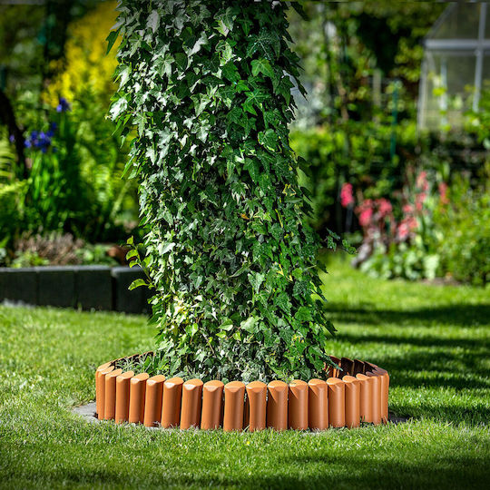 Kadax Garden Edging Border Fence 2.5m Lawn Edging Terracotta Plastic