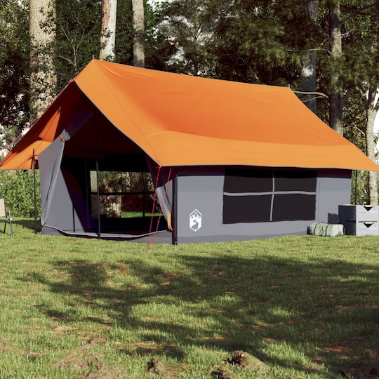 vidaXL Σκηνή Camping Γκρι για 5 Άτομα 353x248x210εκ. Γκρι/Πορτοκαλί