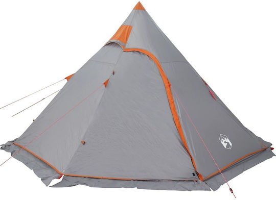 vidaXL Camping Tent Teepee Gray for 5 People 366x366x205cm