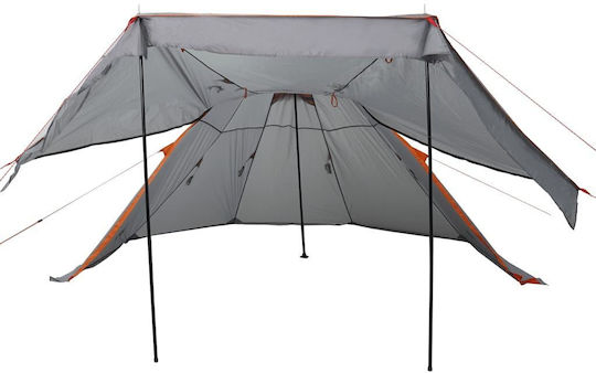 vidaXL Camping Tent Teepee Gray for 5 People 366x366x205cm