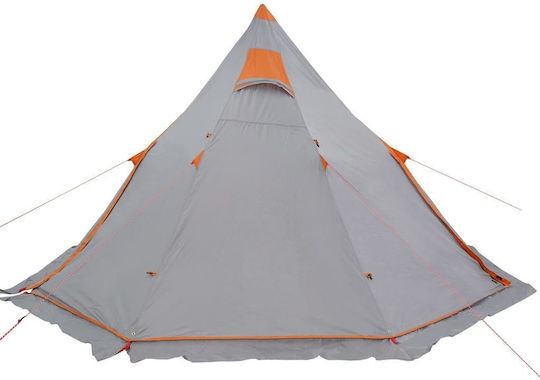 vidaXL Camping Tent Teepee Gray for 5 People 366x366x205cm
