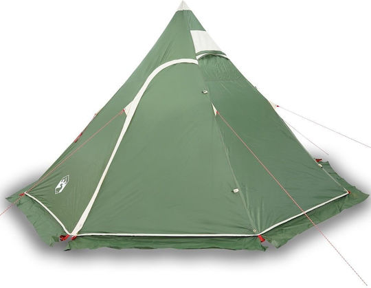 vidaXL Tipi Camping Tent Green for 5 People 366x366x205cm