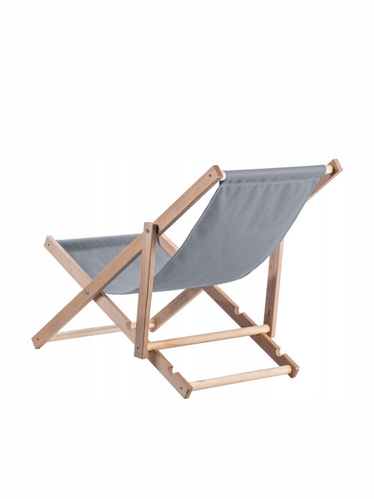 Liegestühle Holz mit Gray Stoff 2Stück