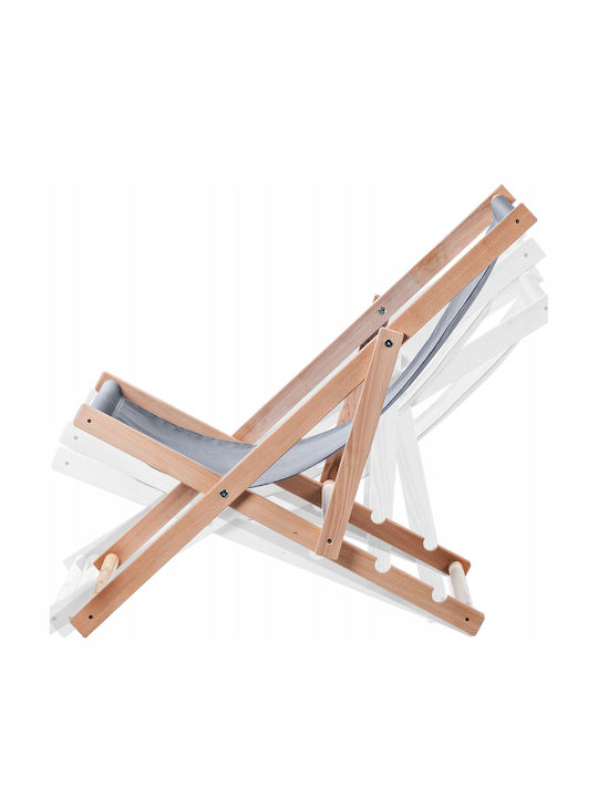 Liegestühle Holz mit Gray Stoff 2Stück