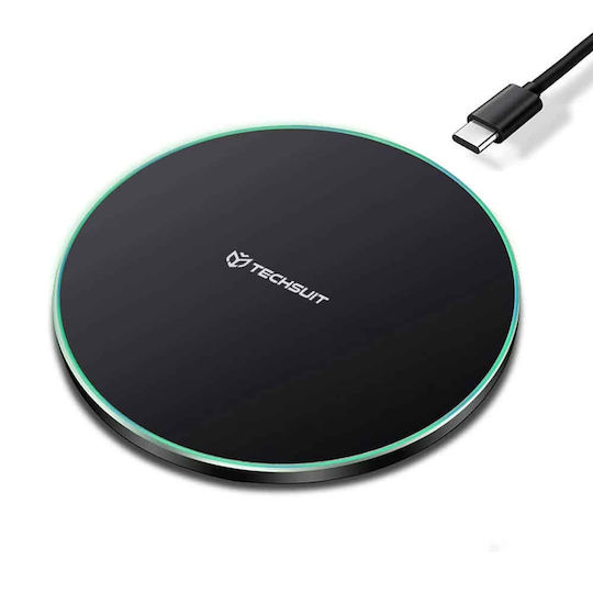 Techsuit Wireless Charger (Qi Pad) 15W Blacks (CHWR031)
