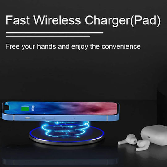 Techsuit Wireless Charger (Qi Pad) 15W Blacks (CHWR031)