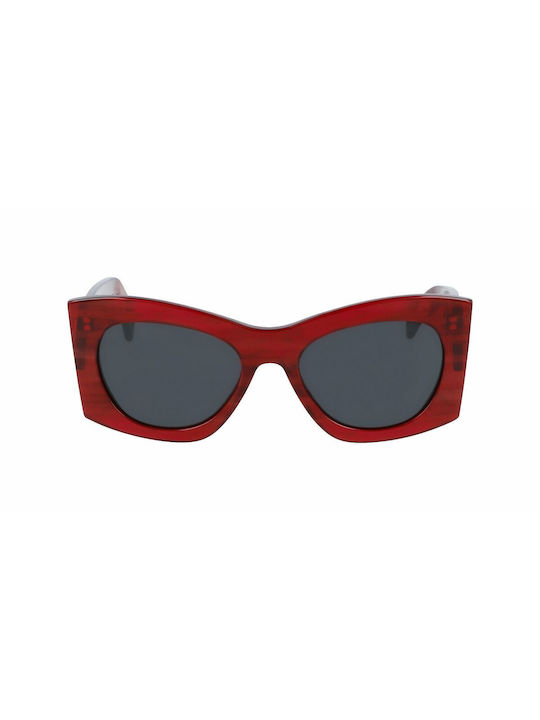 Lanvin Women's Sunglasses with Red Plastic Frame and Gray Lens LNV605S-602