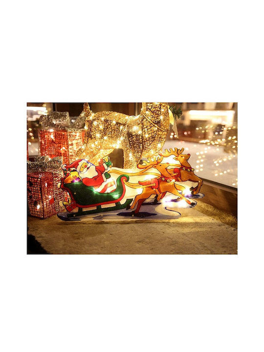 Iluminată De Crăciun De sticlă Figurină Sanie Alb Înălțime 26cm.