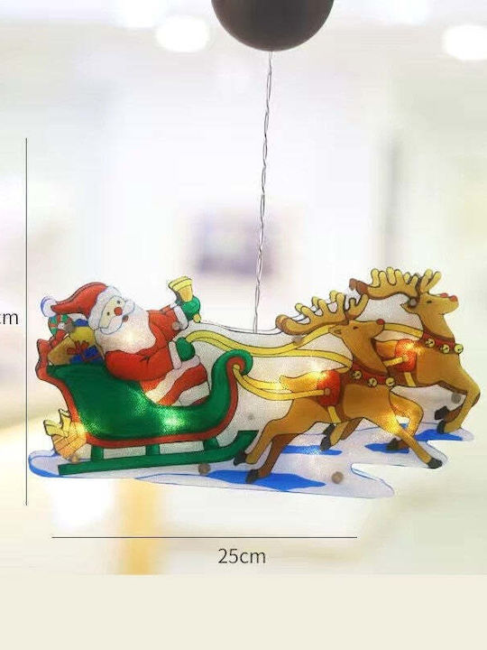 Iluminată De Crăciun De sticlă Figurină Sanie Alb Înălțime 26cm.