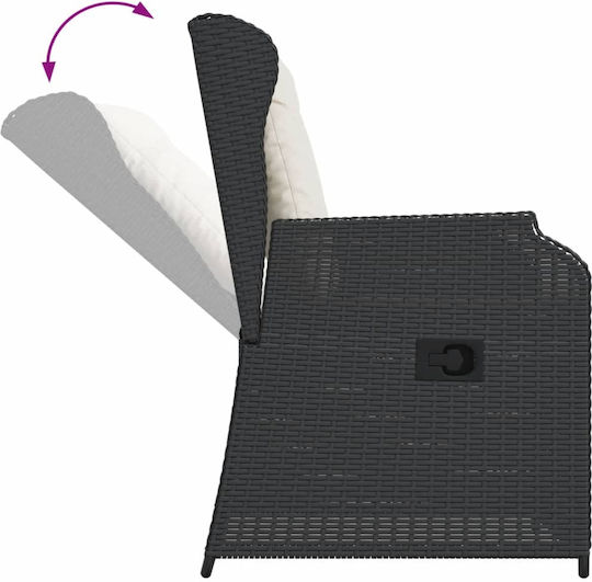 Garten- und Outdoor-Möbelsets 3 Stück Schwarz mit Kissen
