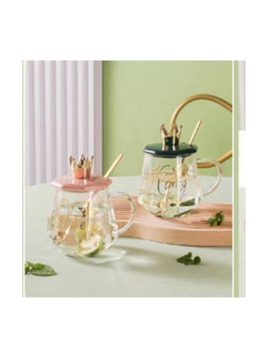 Mug Glass with Lid Transparent 250ml