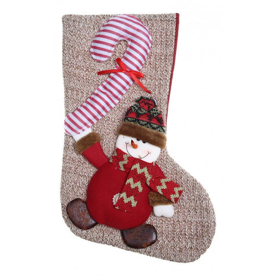 Șosetă Decorativă de Crăciun L45xl20cm. Maro