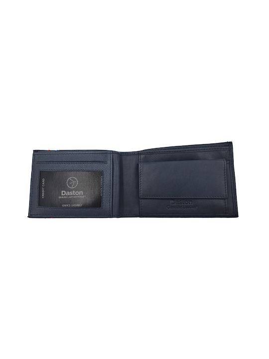 Daston Men's Leather Wallet with RFID Blue