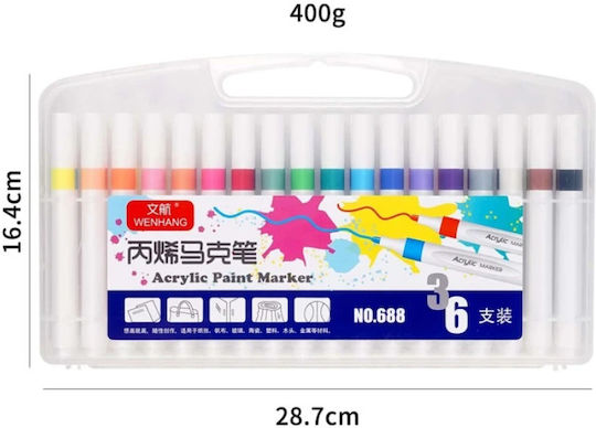 Acryl Zeichenmarker Dicke Set 36Stück