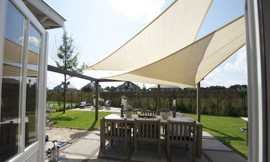 AIO Factory Триъгълник Shade Sail Бежов с PVC покритие 3м