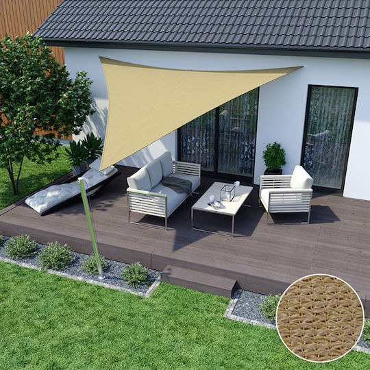 AIO Factory Триъгълник Shade Sail Бежов с PVC покритие 3м