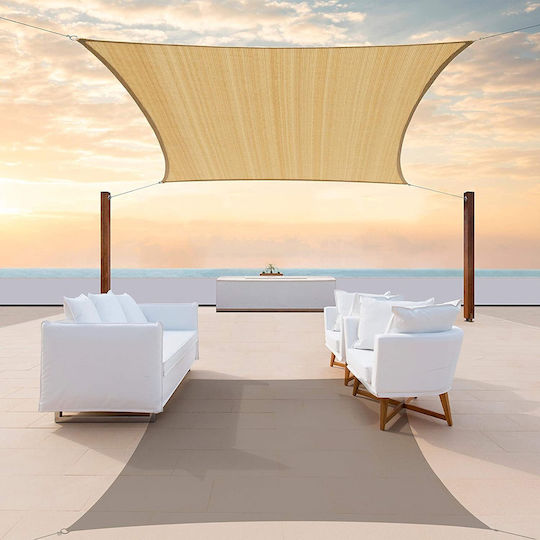 AIO Factory Umbrela Sail Bej cu acoperire PVC 3x4m