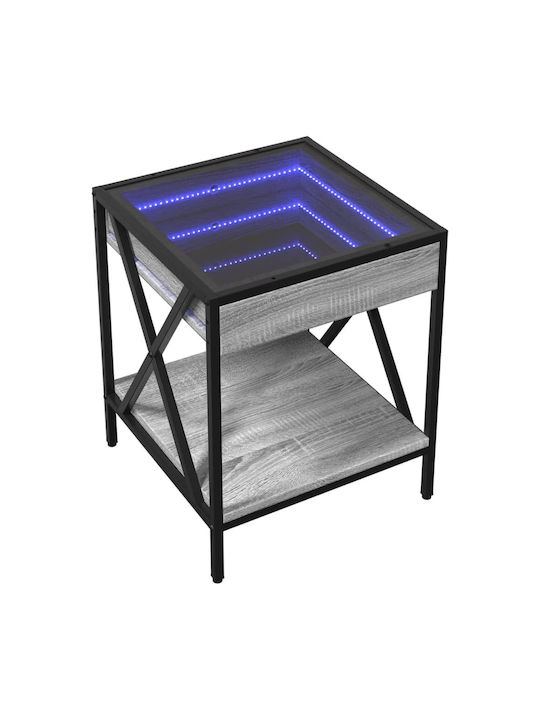 Rectangular Glass Side Table Gray Sonoma M40xW40xH50cm