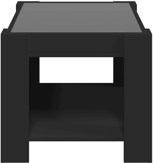 Masă Laterală Rectangulară Neagră Din Sticlă M73xL53xÎ45cm
