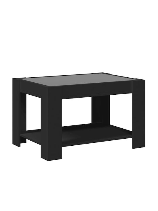 Rectangular Glass Side Table Black M73xW53xH45cm