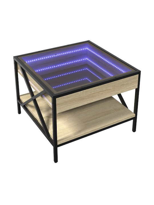 Square Glass Coffee Table Brown M50xL50xH38cm