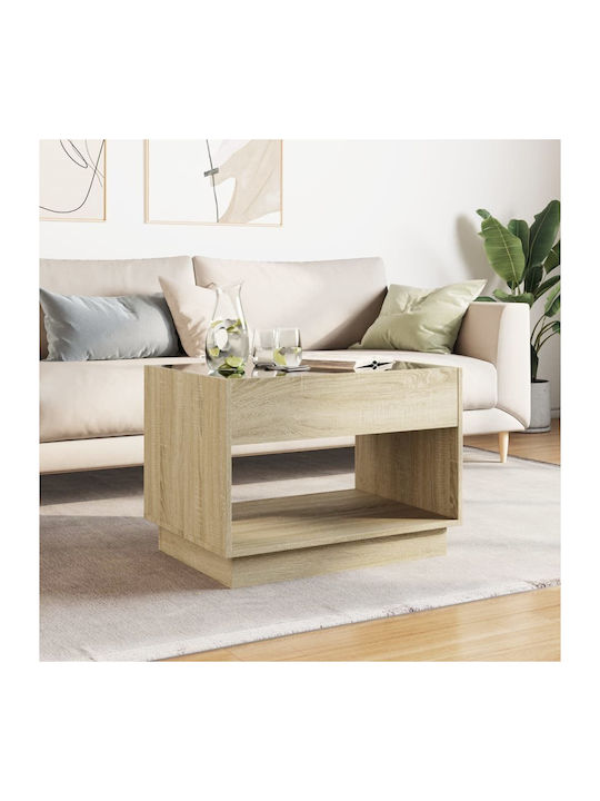 Rectangular Glass Side Table Sonoma Oak 70x50x50 cm