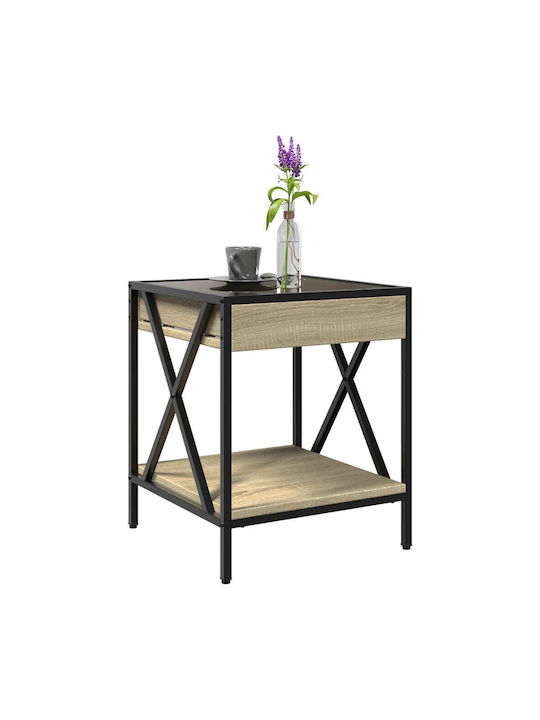 Square Glass Coffee Table Brown M40xL40xH49cm
