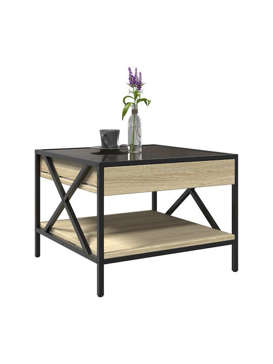 Square Glass Coffee Table Brown M50xL50xH38cm