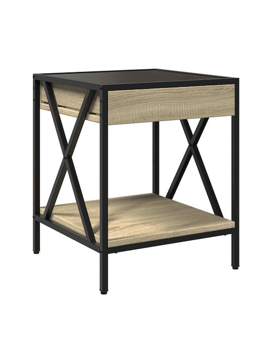 Square Glass Coffee Table Brown M40xL40xH49cm